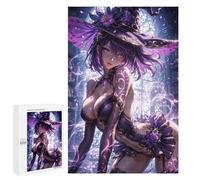 Jigsaw Puzzle 1000 PCS Purple Witch Anime Fantasy Puzzles for Teenagerss Stress Reliever Educational Challenge Unique Birthday And Gifts 1000 PCS