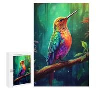 Jigsaw Puzzle 1000 PCS Rainbow Hummingbird in Amazon Rainforest Puzzles for Teenagerss Stress Reliever Educational Challenge Unique Birthday And Gifts 1000 PCS
