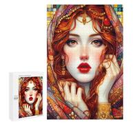Jigsaw Puzzle 1000 PCS Redhead Irish Beauty Model Jigsaws for Adults Toy Wall Decor Pattern Assembly Deal As Gifts for The Whole Family 1000 PCS