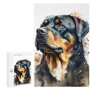 Jigsaw Puzzle 1000 PCS Rottweiler Watercolor Dog Jigsaws for Adults Toy Wall Decor Pattern Assembly Deal As Gifts for The Whole Family 1000 PCS
