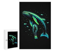 Jigsaw Puzzle 1000 PCS Scuba Diver And Whale Jigsaws for Adults Toy Wall Decor Pattern Assembly Deal As Gifts for The Whole Family 1000 PCS