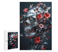 Jigsaw Puzzle 1000 PCS Silver Skull of Death Jigsaws for Adults Toy Wall Decor Difficult Hard Unique Gifts for Birthday And Christmas 1000 PCS
