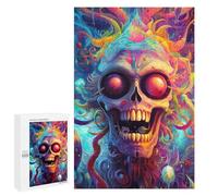 Jigsaw Puzzle 1000 PCS Skull Artwork-4 Jigsaws for Adults Toy Wall Decor Difficult Hard Unique Gifts for Birthday And Christmas 1000 PCS