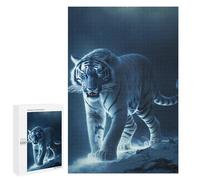 Jigsaw Puzzle 1000 PCS Snow Tiger in Night Jigsaws for Adults Puzzle Birthday Present Difficult And Challenge Challenging Game Gifts 1000 PCS