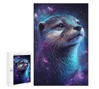 Jigsaw Puzzle 1000 PCS Space Otter Portrait -2 Jigsaws for Adults Puzzle Birthday Present Difficult And Challenge Challenging Game Gifts 1000 PCS