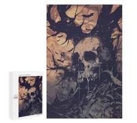 Jigsaw Puzzle 1000 PCS Spooky Skull Halloween Adult Puzzles Toy Wall Decor Birthday Present Deal As Gifts for The Whole Family 1000 PCS