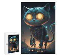 Jigsaw Puzzle 1000 PCS Steampunk Cat in Moonlit Landscape Jigsaws for Adults Anti-Stress Toys Staycation Kill Time Help The Brain Exercise 1000 PCS