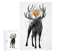 Jigsaw Puzzle 1000 PCS Sun Moose Puzzles for Teenagerss Stress Reliever Educational Challenge Unique Birthday And Gifts 1000 PCS