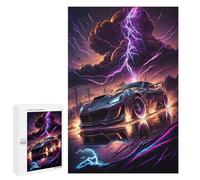 Jigsaw Puzzle 1000 PCS Thundering Speed Electric Car Artwork Jigsaws for Adults Puzzle Birthday Present Difficult And Challenge Challenging Game Gifts 1000 PCS