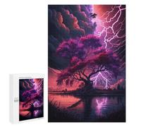 Jigsaw Puzzle 1000 PCS Thunderstorm Tree Reflections -1 Puzzles for Teenagerss Stress Reliever Educational Challenge Unique Birthday And Gifts 1000 PCS