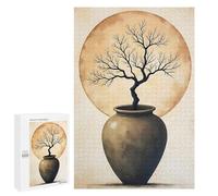 Jigsaw Puzzle 1000 PCS Tree in Pot Wabi Sabi Art Jigsaws for Adults Puzzle Birthday Present Difficult And Challenge Challenging Game Gifts 1000 PCS