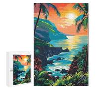 Jigsaw Puzzle 1000 PCS Tropical Island Sunset Jigsaws for Adults Toy Wall Decor Pattern Assembly Deal As Gifts for The Whole Family 1000 PCS