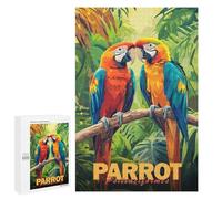 Jigsaw Puzzle 1000 PCS Two Macaws in Jungle Jigsaws for Adults Toy Wall Decor Pattern Assembly Deal As Gifts for The Whole Family 1000 PCS