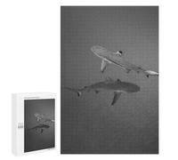 Jigsaw Puzzle 1000 PCS Two Sharks Swimming in The Ocean Jigsaws for Adults Puzzle Birthday Present Difficult And Challenge Challenging Game Gifts 1000 PCS