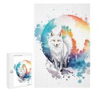 Jigsaw Puzzle 1000 PCS Watercolor Snow Fox Jigsaws for Adults Toy Wall Decor Pattern Assembly Deal As Gifts for The Whole Family 1000 PCS