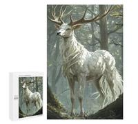 Jigsaw Puzzle 1000 PCS White Stag in Forest Adult Puzzles Toy Wall Decor Birthday Present Deal As Gifts for The Whole Family 1000 PCS