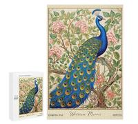 Jigsaw Puzzle 1000 PCS William Morris Peacock Floral Jigsaws for Adults Puzzle Birthday Present Difficult And Challenge Challenging Game Gifts 1000 PCS