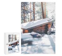 Jigsaw Puzzle 1000 PCS Winter Cabin in Snowy Forest Jigsaws for Adults Toy Wall Decor Difficult Hard Unique Gifts for Birthday And Christmas 1000 PCS
