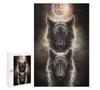 Jigsaw Puzzle 1000 PCS Wolf Duo Under Moonlight Jigsaws for Adults Toy Wall Decor Difficult Hard Unique Gifts for Birthday And Christmas 1000 PCS