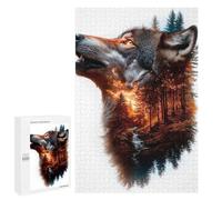 Jigsaw Puzzle 1000 PCS Wolf Forest Dream Jigsaws for Adults Toy Wall Decor Pattern Assembly Deal As Gifts for The Whole Family 1000 PCS