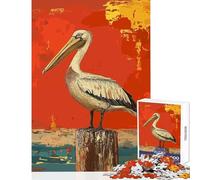 Jigsaw Puzzle 1000 Pelican on A Post Jigsaw Puzzles for Teenagers Difficult Hard Educational Challenge Challenging Game Gifts (38x52cm)