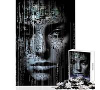 Jigsaw Puzzle 1000 Piece A Face In Binary Code Family Games Perfect Decoration Anti-Stress Toys Unique Birthday And Xmas Gifts (38x52cm)