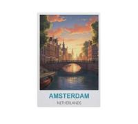 Jigsaw Puzzle 1000 Piece,Amsterdam Netherlands,Adult Puzzle DIY Kit Paper Puzzle Modern Home Decor Unique Gift(50x70cm)-GI86