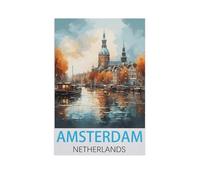 Jigsaw Puzzle 1000 Piece,Amsterdam Netherlands,Classic Puzzle Adult Puzzle DIY Kit Wood Toy Unique Gift Modern Home Decor(75x50cm)-AK82