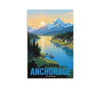 Jigsaw Puzzle 1000 Piece，Anchorage Alaska Jigsaw Puzzles 1000 Pieces for Adults Painting Puzzle 1000 Pieces DIY Challenging Puzzles for Adults 52x38cm