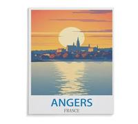 Jigsaw Puzzle 1000 Piece,Angers France Vintage Travel Poster,Classic Puzzle Adult Puzzle DIY Kit paper Toy Unique Gift Modern Home Decor(38x26cm)-B82