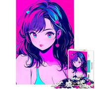 Jigsaw Puzzle 1000 Piece Anime Cute Girl Summer Practical Game Addictive Toys to Cultivate Patience Art Work Gifts Home Decoration (Size 38x26cm)