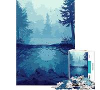Jigsaw Puzzle 1000 Piece Anime Dark River Forest Jigsaw Puzzle 1000 Home Decoration Toys Perfect Decoration for Is Ideal As A Gifts (50x75cm)