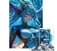 Jigsaw Puzzle 1000 Piece Anime Female Warrior Help The Brain Exercise Stress Reliever Hands-on Game Suitable for People Aged 14 And Above (38x26cm)