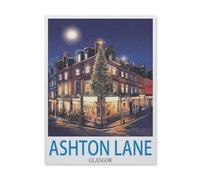 Jigsaw Puzzle 1000 Piece，Ashton Lane Glasgow，Classic Puzzle DIY Kit Paper Toy Unique Gift Home Decor（26x38cm）-FE38