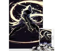Jigsaw Puzzle 1000 Piece Assassins with Glowing Sword Vintage Poster Puzzles for Teenagers Improve Memory Educational Challenge Challenging Game And Family Play (50x75cm)