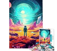 Jigsaw Puzzle 1000 Piece Astronaut Lost on Alien Planet Fun Activities at Home Hand Speed Race Educational Games for 14+ Puzzle Game Offered (38x52cm)