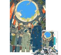 Jigsaw Puzzle 1000 Piece Astronauts in Space Station Help The Brain Exercise Stress Reliever Hands-on Game Suitable for People Aged 14 And Above (50x75cm)