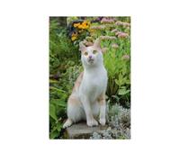 Jigsaw Puzzle 1000 Piece，Attentive cat in the garden，Adult Puzzle DIY Kit Wood Puzzle Modern Home Decor Unique Gift（75x50cm）-AT90