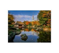 Jigsaw Puzzle 1000 Piece,Autumnal tea house in Planten un Bloomen,Wooden Jigsaw Puzzle for Kids Adult, Puzzle Game Toys Gift for Wall Decoration(75x50cm)-AT15