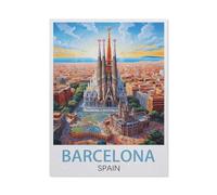 Jigsaw Puzzle 1000 Piece，Barcelona Spain，Classic Puzzle DIY Kit Paper Toy Unique Gift Home Decor（26x38cm）-EW58