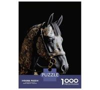 Jigsaw Puzzle 1000 Piece Black And Gold Horse Puzzles for Adults Relax Games Stress Reliever Deal As Gifts for The Whole Family 52x38cm/1000pcs