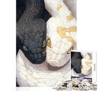 Jigsaw Puzzle 1000 Piece Black And White Snakes Puzzle For Teenagers Improve Memory Difficult And Challenge Challenging Family Fun Game (38x26cm)