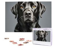 Jigsaw Puzzle 1000 Piece Black Labrador Puzzles for Adults Custom Puzzles from Photos Personalized Picture Wooden Puzzle Gifts for Family Wedding Birthdays Anniversaries