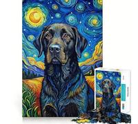 Jigsaw Puzzle 1000 Piece Black Labrador Retriever Perfect Edge Play, Brain Training Toy, Slow Play Fun, Birthday Decor Gift (38x52cm)