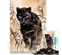 Jigsaw Puzzle 1000 Piece Black Panther Animal Asian Perfect Edge Play, Brain Training Toy, Slow Play Fun, Birthday Decor Gift (50x75cm)