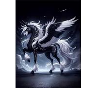 Jigsaw Puzzle 1000 piece,Black White Angel Unicorn Puzzles for Adults,Educational Game Challenge Toy 1000 Pieces DIY puzzles Family Decoration puzzle