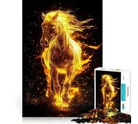 Jigsaw Puzzle 1000 Piece Blazing Horse Spirit Perfect Edge Play, Brain Training Toy, Slow Play Fun, Birthday Decor Gift (38x26cm)