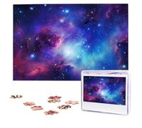 Jigsaw Puzzle 1000 Piece Blue Purple Galaxy Puzzles for Adults Custom Puzzles from Photos Personalized Picture Wooden Puzzle Gifts for Family Wedding Birthdays Anniversaries