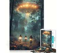 Jigsaw Puzzle 1000 Piece BMX Forest Alien Chase Perfect Edge Play, Brain Training Toy, Slow Play Fun, Birthday Decor Gift (38x52cm)