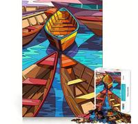 Jigsaw Puzzle 1000 Piece Boat on The River Perfect Edge Play, Brain Training Toy, Slow Play Fun, Birthday Decor Gift (38x52cm)